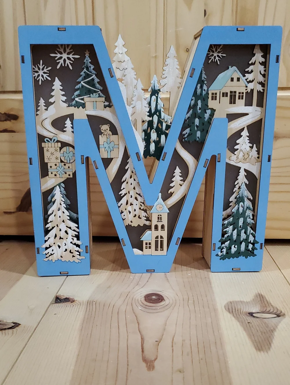 Anthropologie Wooden Light Up Letter M